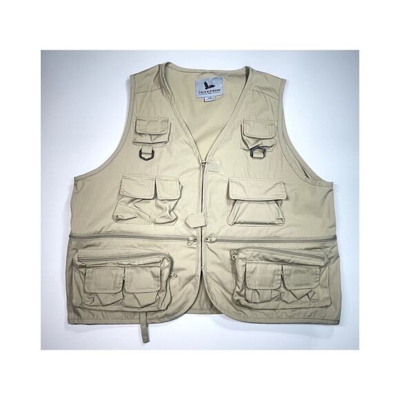 Field & Stream Other - Field & Stream Sz L Fisherman's Vest Khaki Pockets Outdoors Lure Storage Tackle
